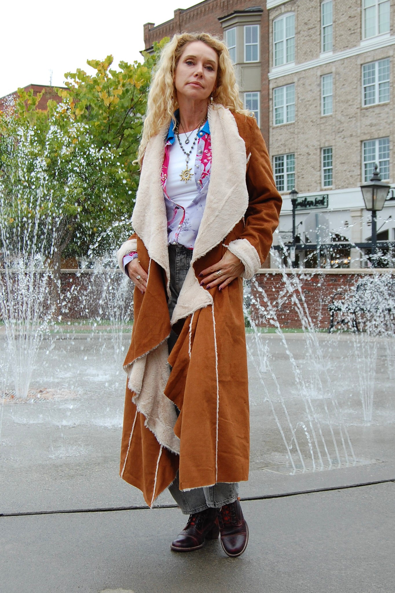 The Halle Suede Wrap Jacket in Camel