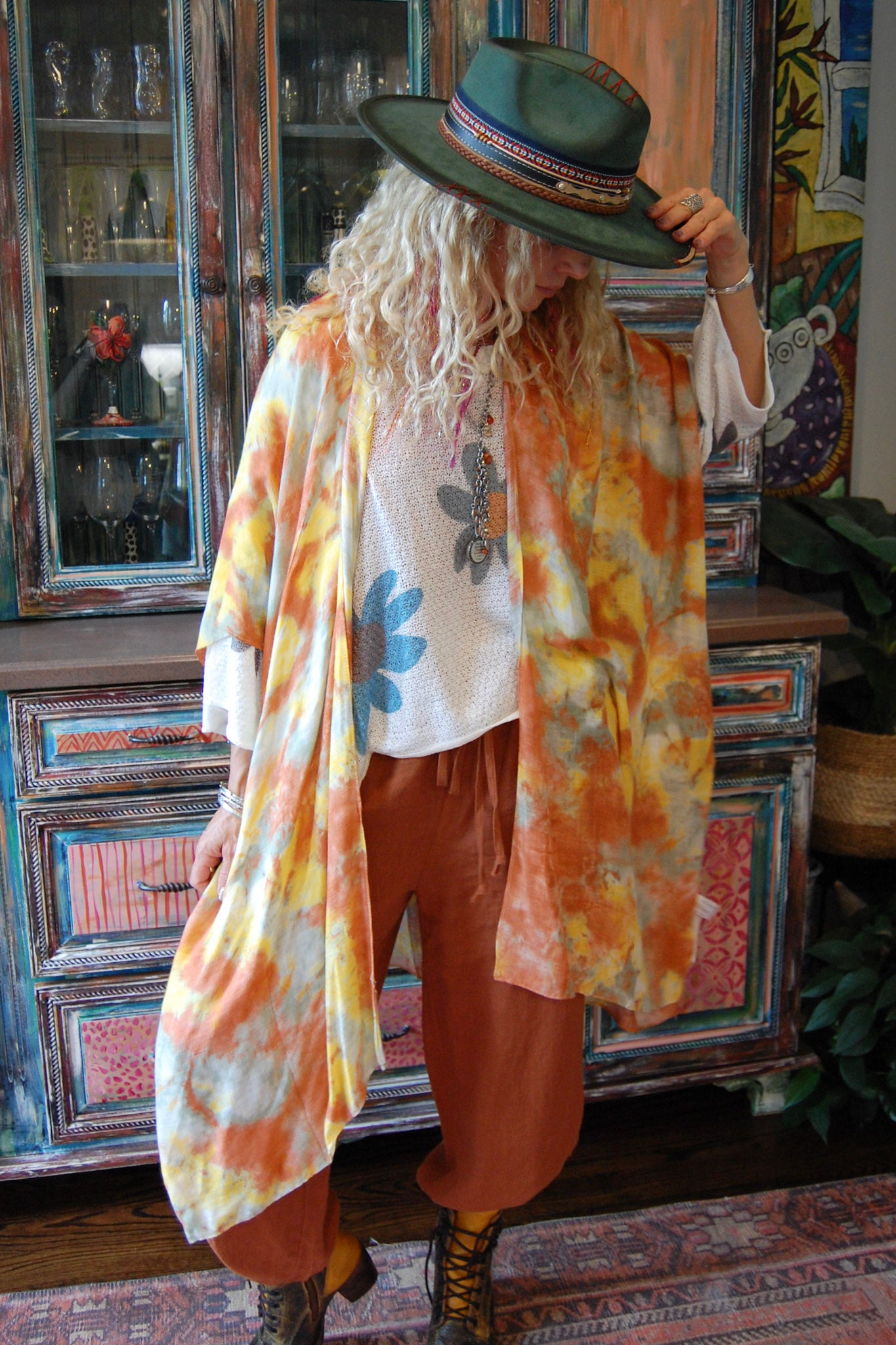 Multi Print Flowy Kimono in Sunnyside