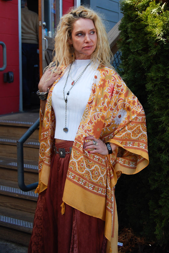 The Touch Of Morrocco Kimono in Mustard
