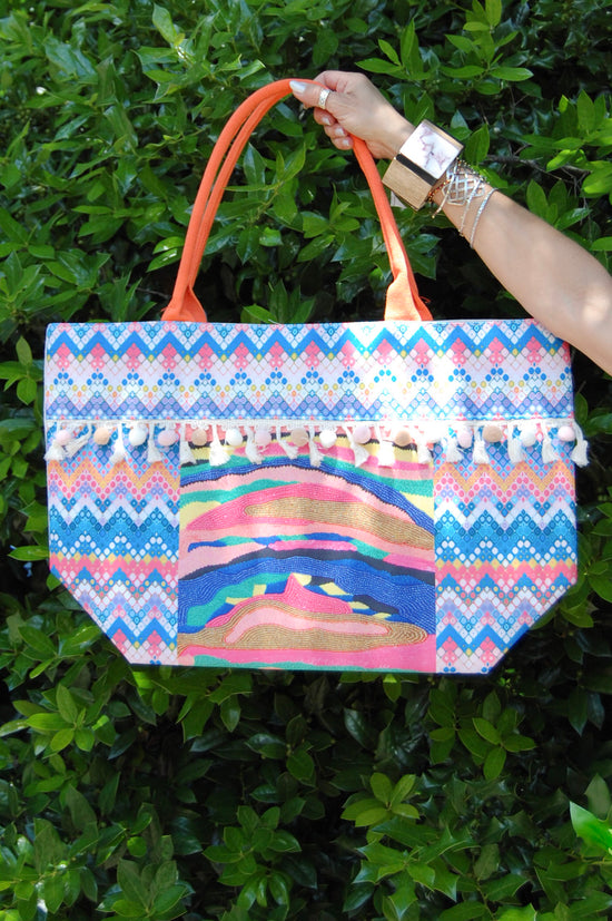 Zig Zag Tote Bag in Multi