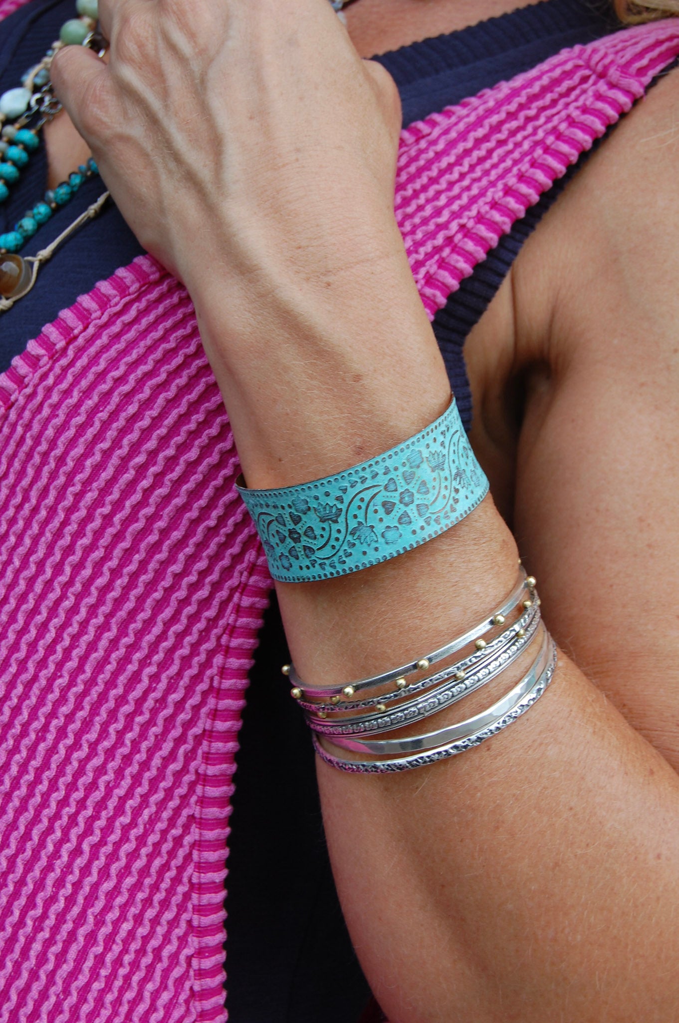 Anju Tamera Turquoise Patina Cuff Bracelet