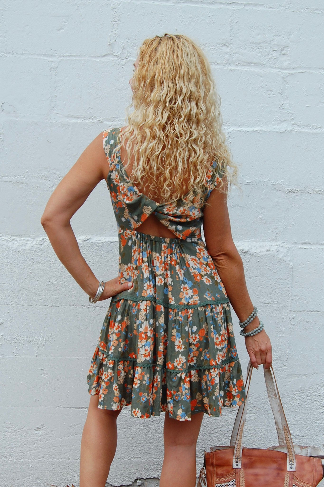 The Willow Twist Tank Dress in Watercress