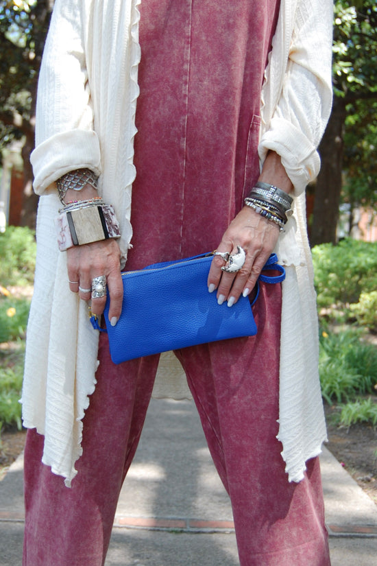 The Retro Clutch in Royal Blue