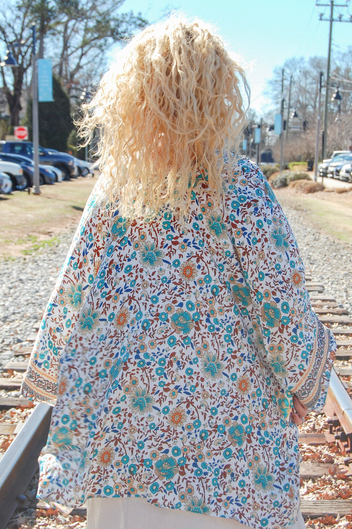 Vibrant Floral Kimono in Ivory