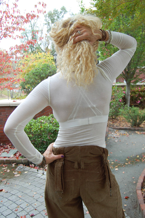 See Through Layering Turtleneck in Ivory