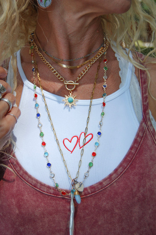 Colorful Sun Layering Necklace