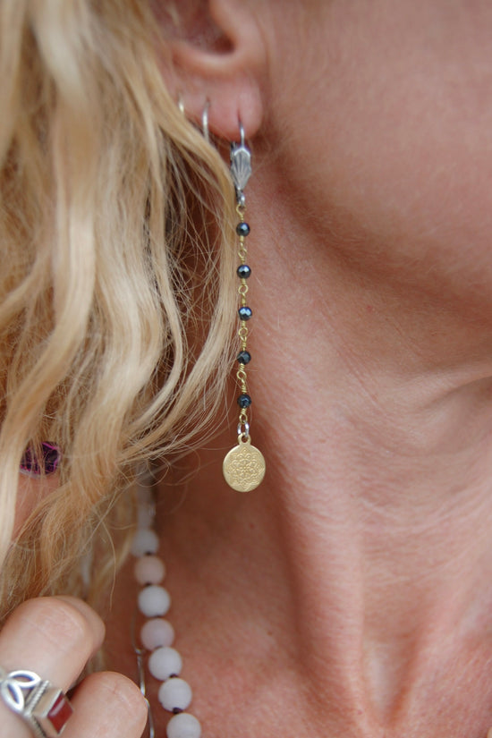 Spirit Lala Vintage Coin: The Rosary Medallion Drop Earrings