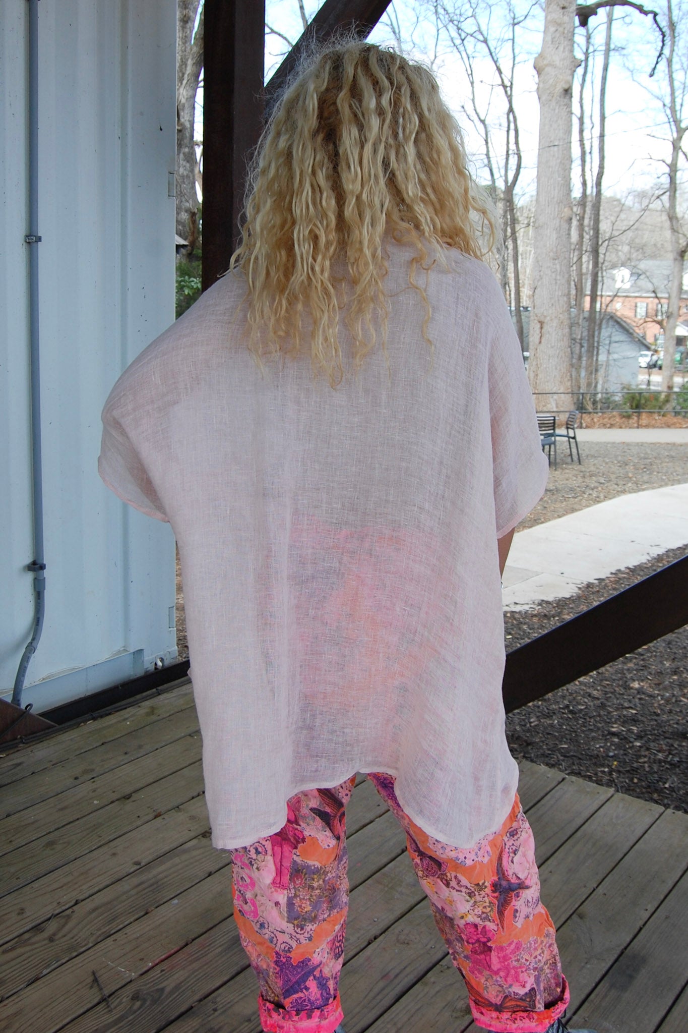 Paloma Linen Top in Blush