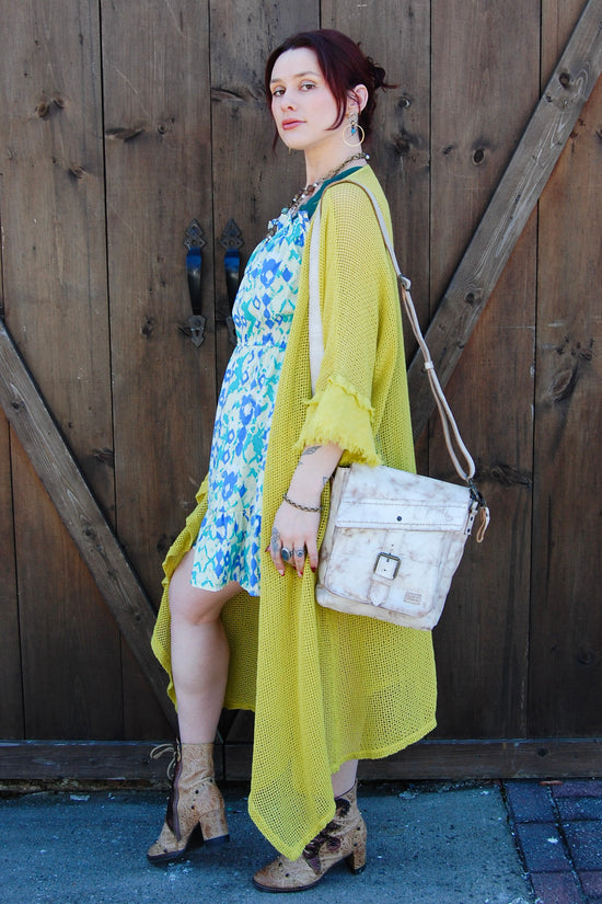 Net Cover Up in Mustard