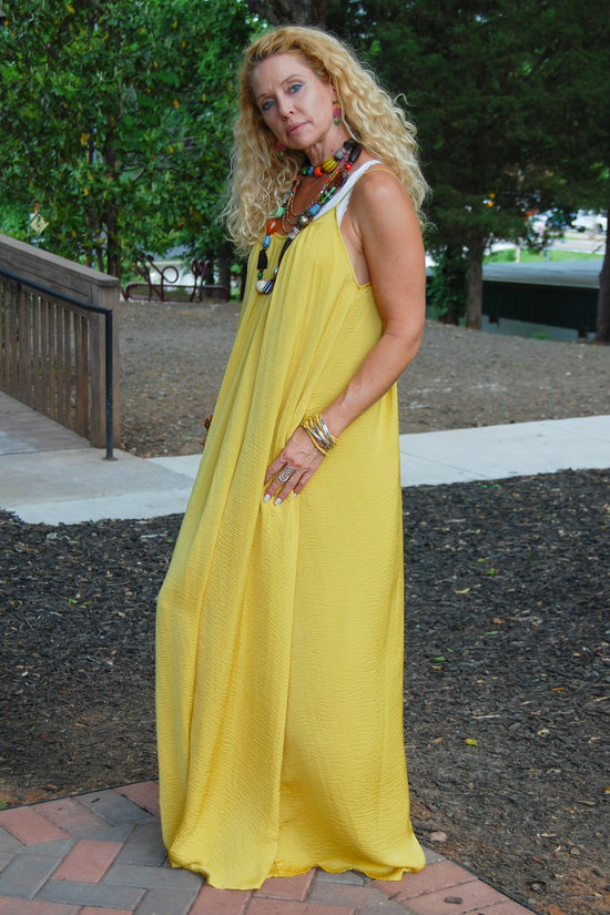 The Sally Sleeveless Dress in Mustard