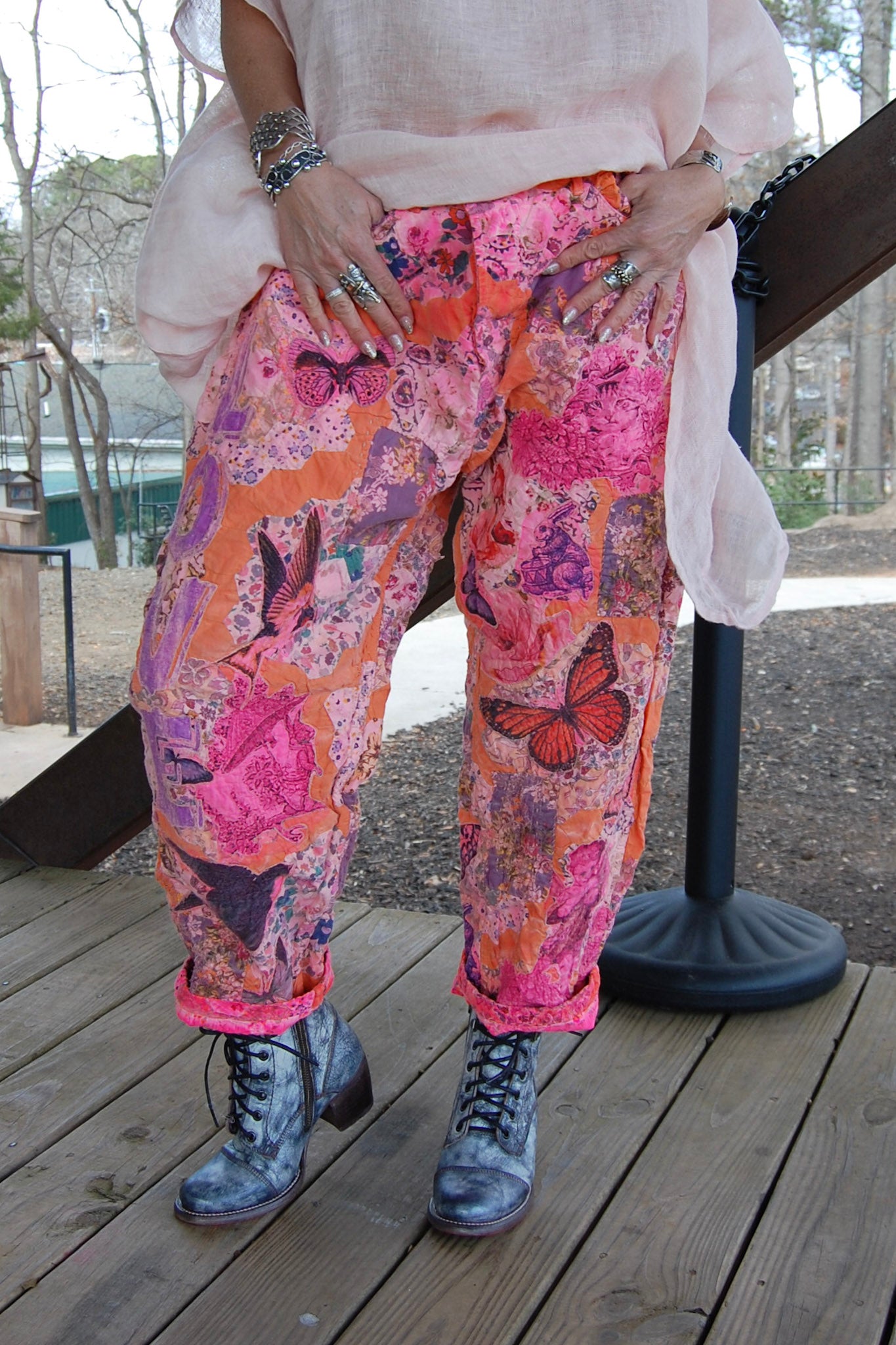 Magnolia Pearl Quilt Nature Love Miner Pants in Azalea