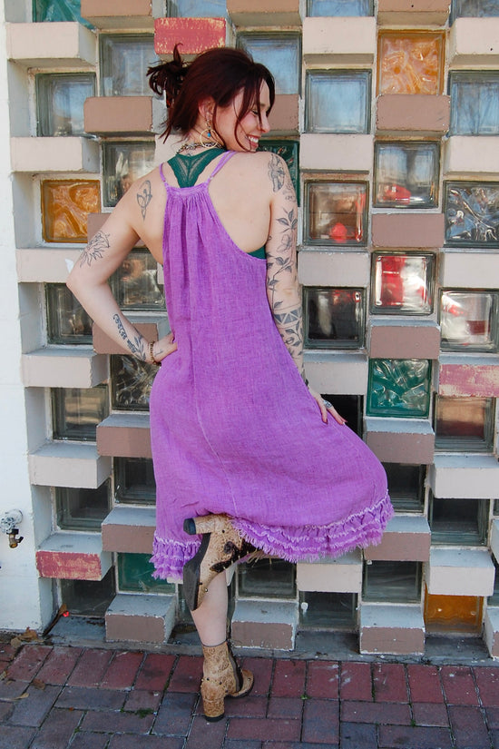 Load image into Gallery viewer, Frannie Fringe Dress in Magenta
