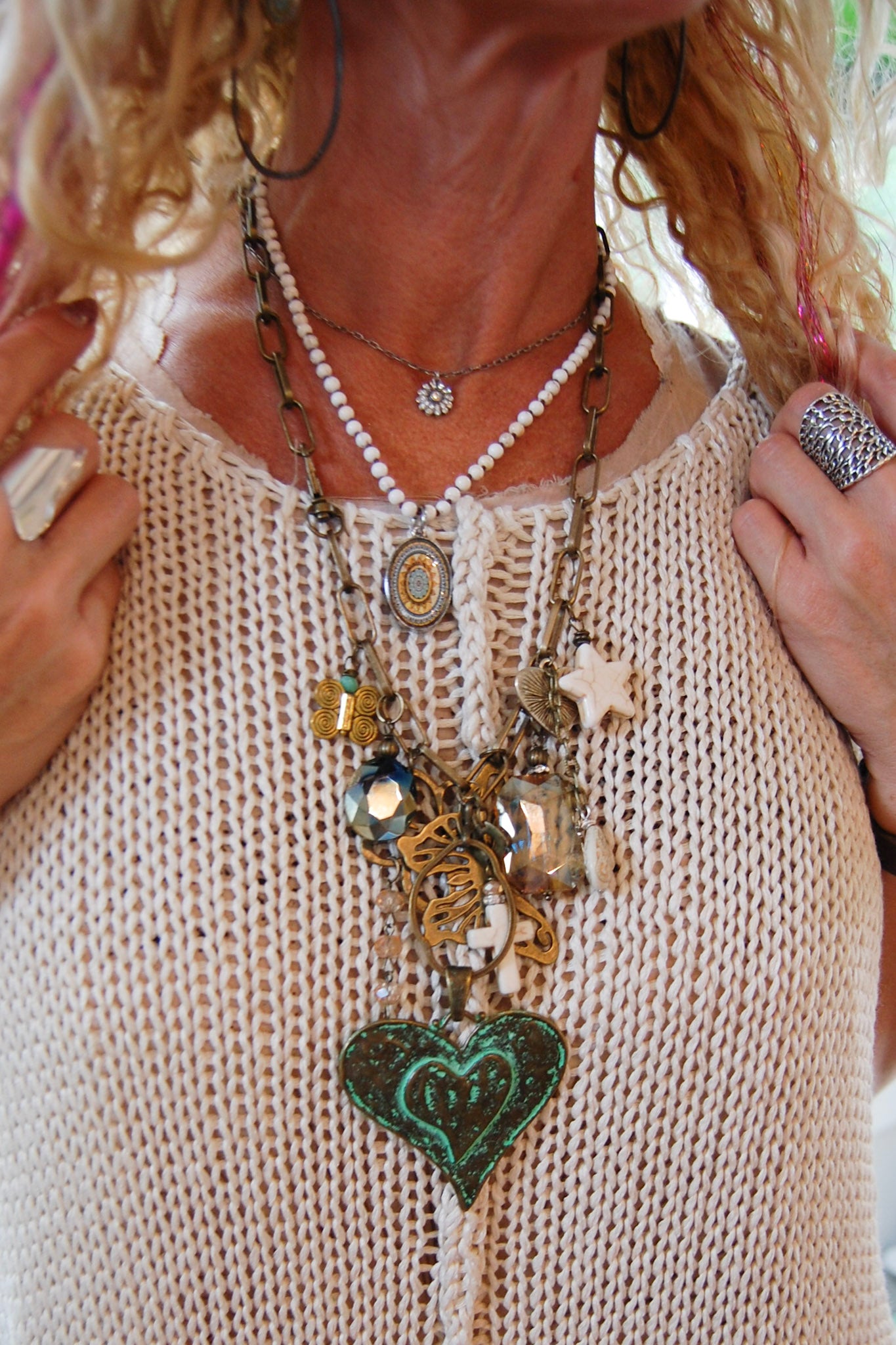 The Gypsy Large Heart Junk Necklace