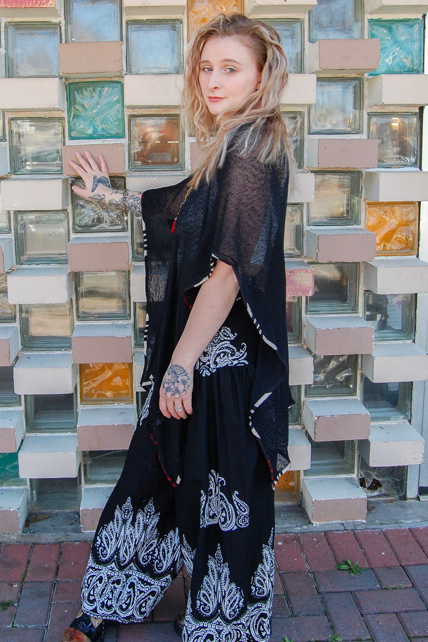 Mesh Poncho in Black