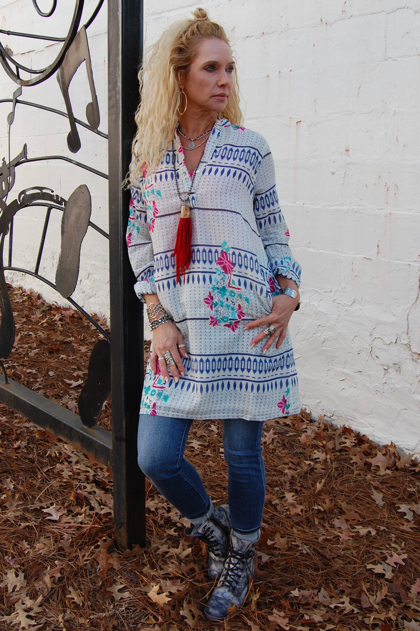 Ilay Tunic Dress in Blue