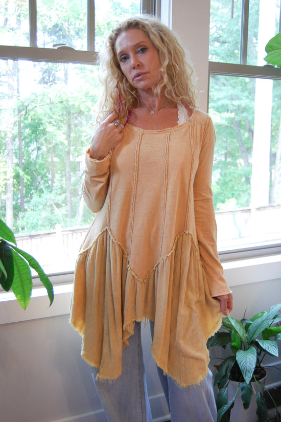 Halle Hem Tunic in Biscuit