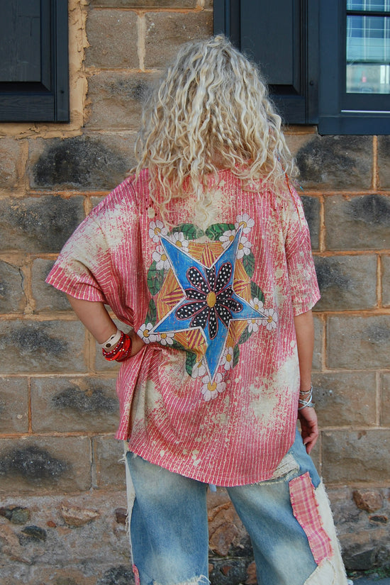 Flower Child Distressed Tee in Multi