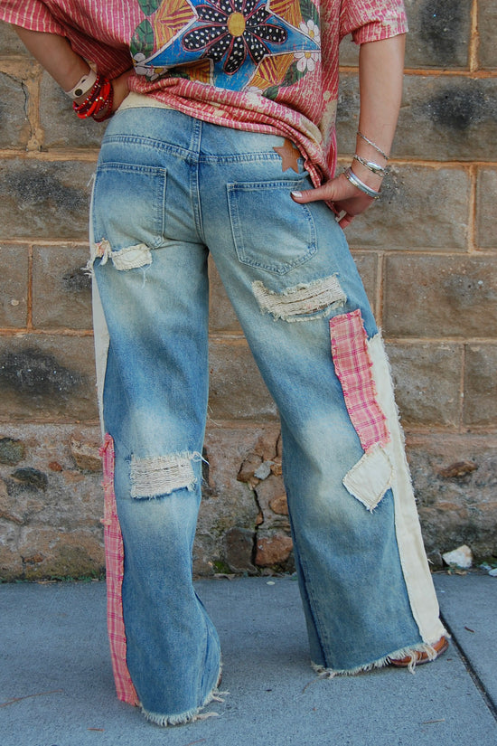 Priya Patchwork Jeans in Blue