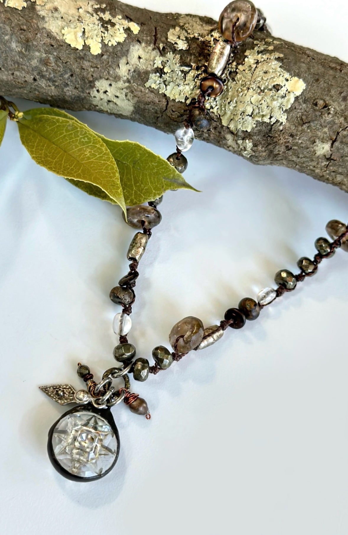 Load image into Gallery viewer, Spirit Lala Vintage Coin: Mix African Beaded Necklace in Cut Glass
