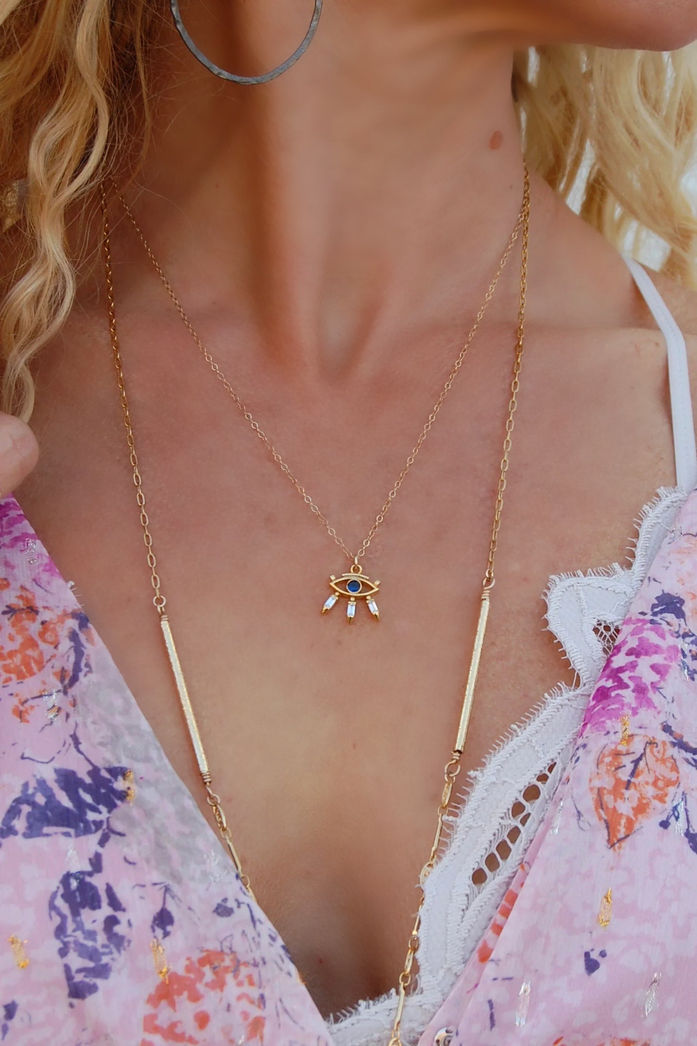 The Zara Mini Eye Gold Necklace