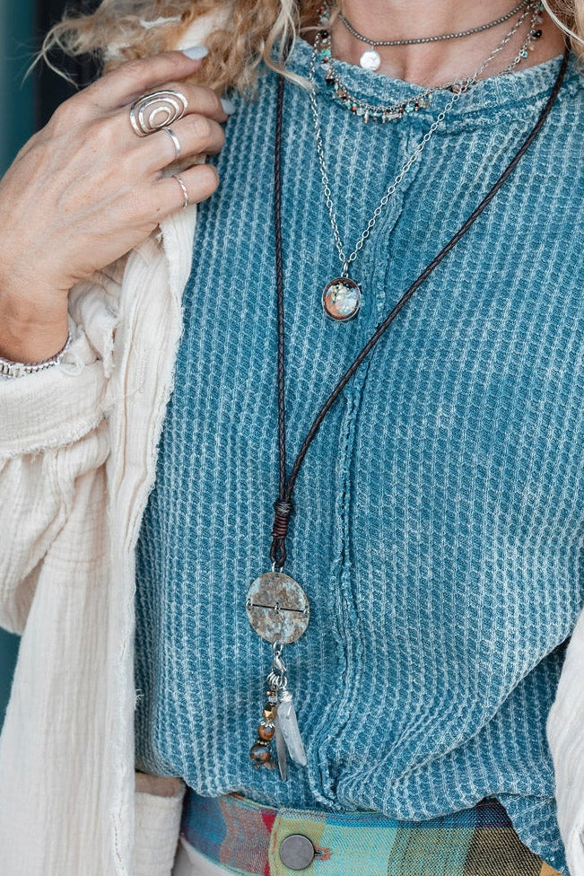 Load image into Gallery viewer, Leather Braided Patina Necklace - SpiritedBoutiques Boho Hippie Boutique Style General, Spirit Lala Zen
