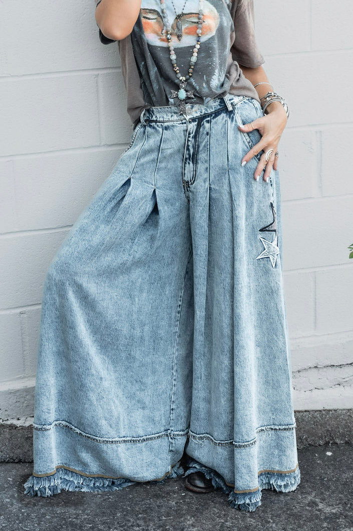 Free Returns ✓ Free Shipping On Orders $49+ ✓. SHEIN BASICS High Waist  Palazzo Pants- Jeans at SHEI… | Wide leg jeans outfit, Wide leg outfit,  Wide leg pants outfit