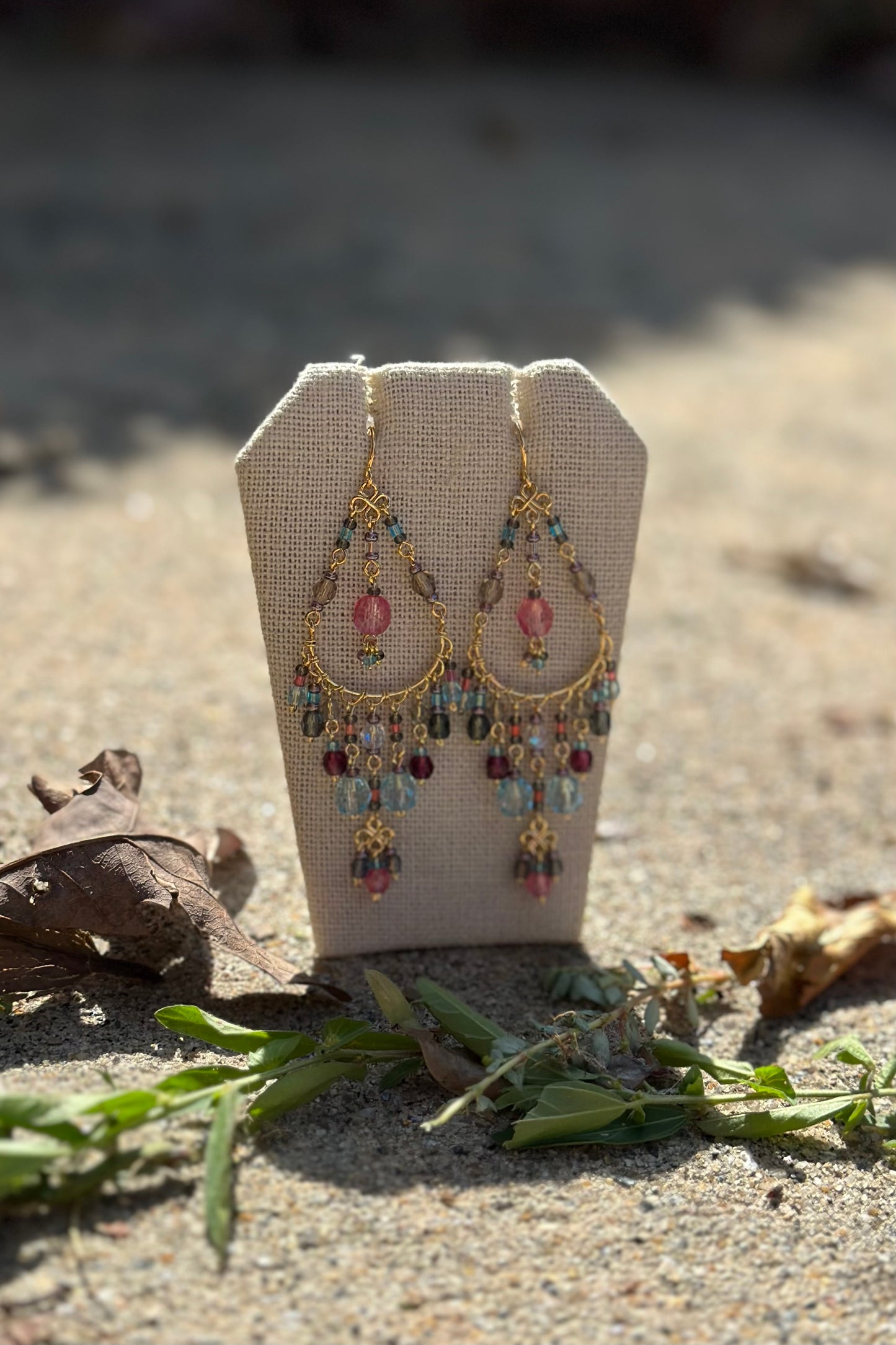 The Amelia Chandelier Earrings in Multi - SpiritedBoutiques Boho Hippie Boutique Style Earrings, Spirited