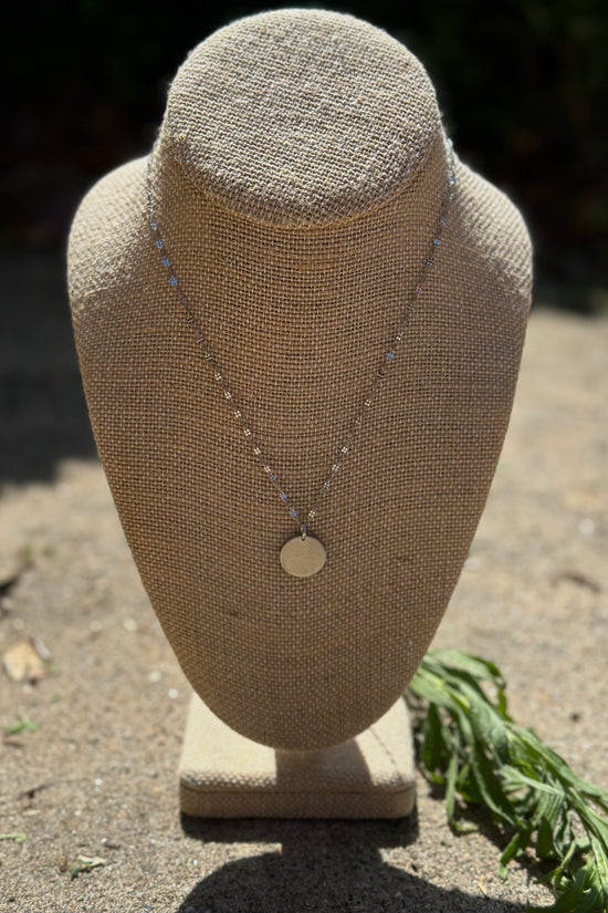 Simple Brushed Disc Necklace - SpiritedBoutiques Boho Hippie Boutique Style Necklace, Serenity Spirit Lala