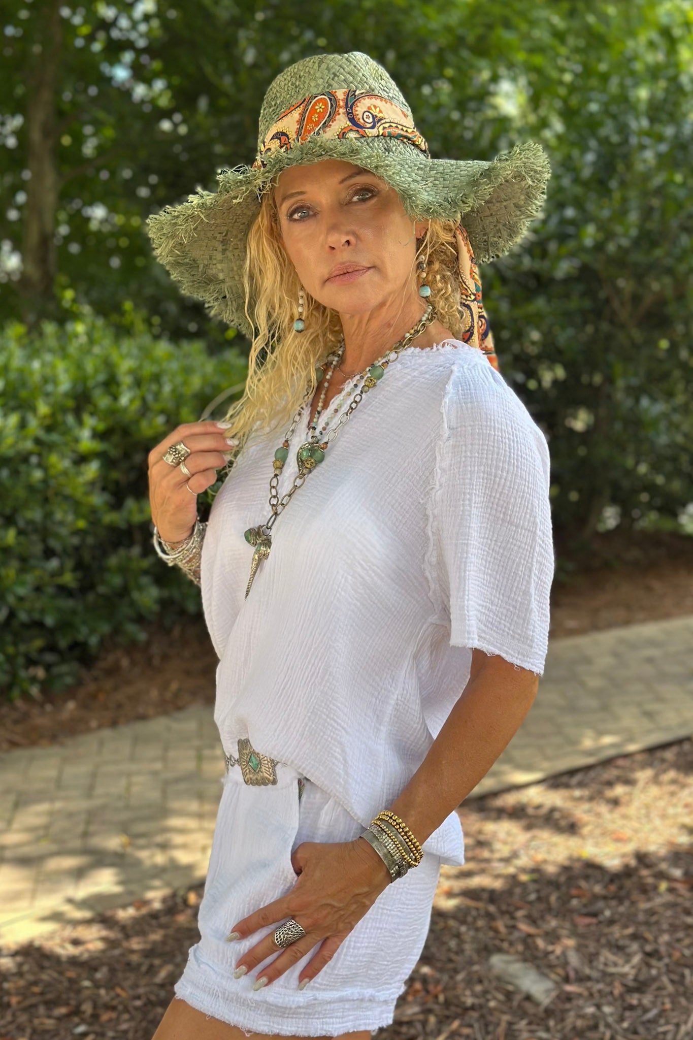 Gina Gauze Top in White