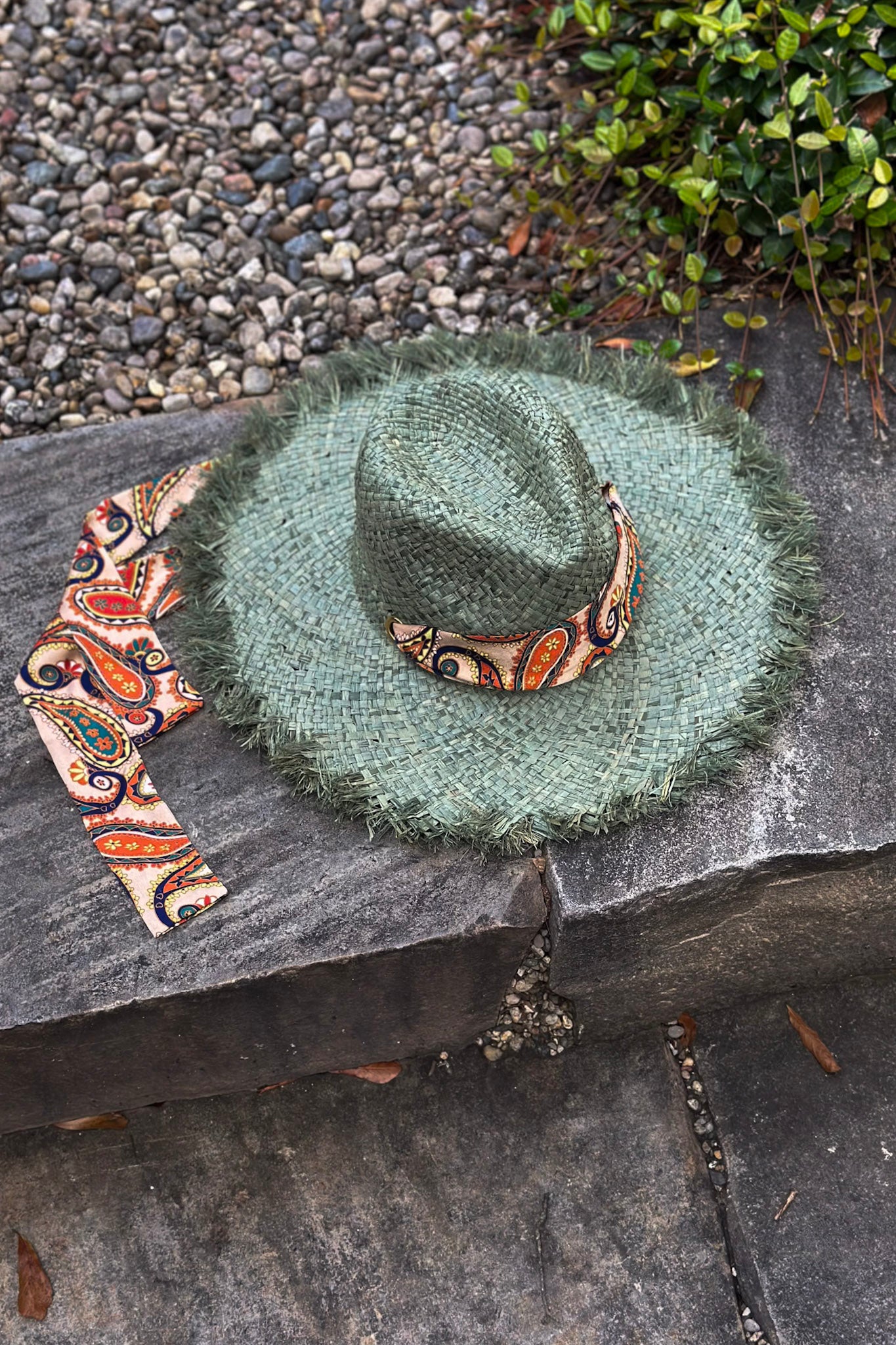 Rafia Straw Hat in Sage
