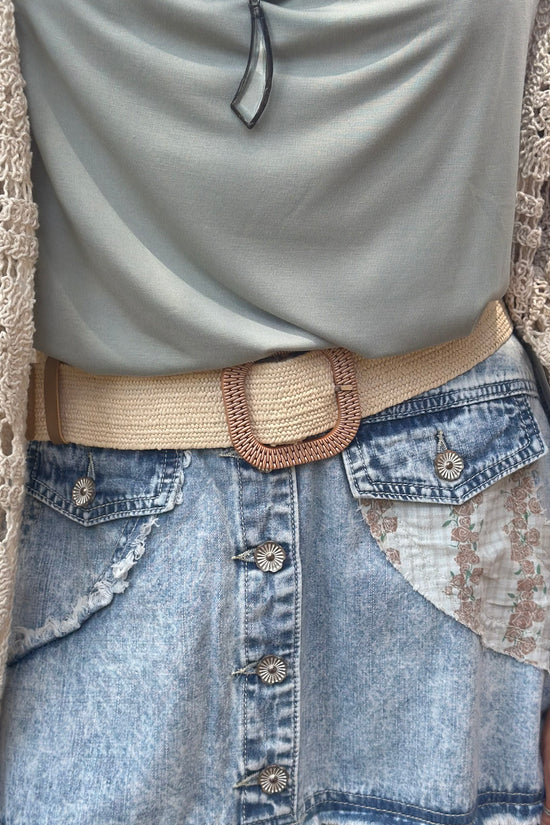 Vintage Stretch Belt in White