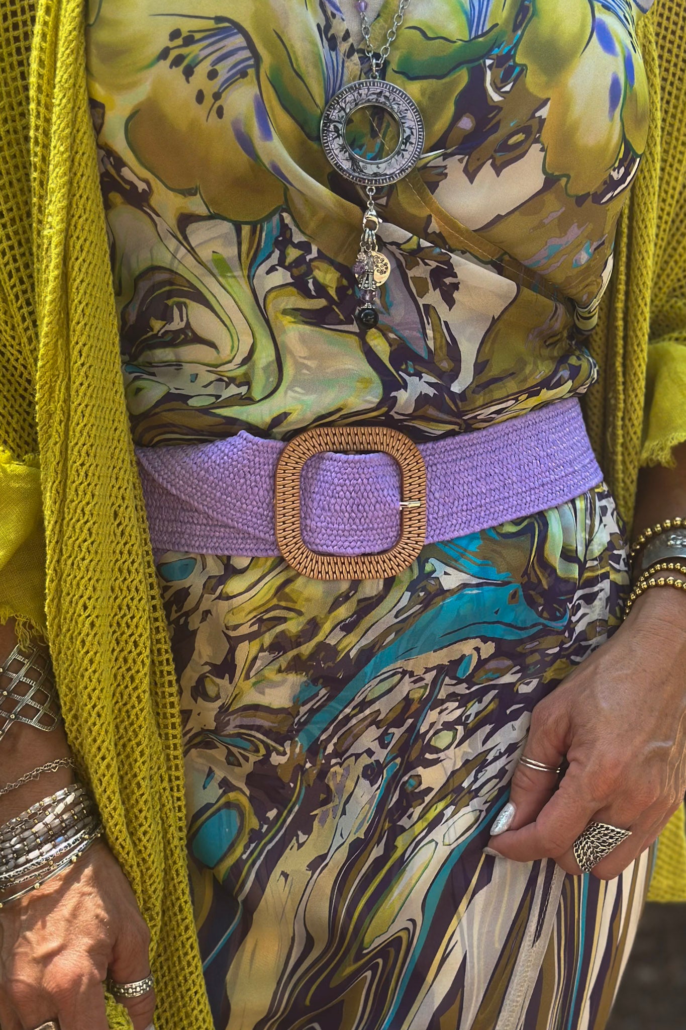 Vintage Stretch Belt in Lilac