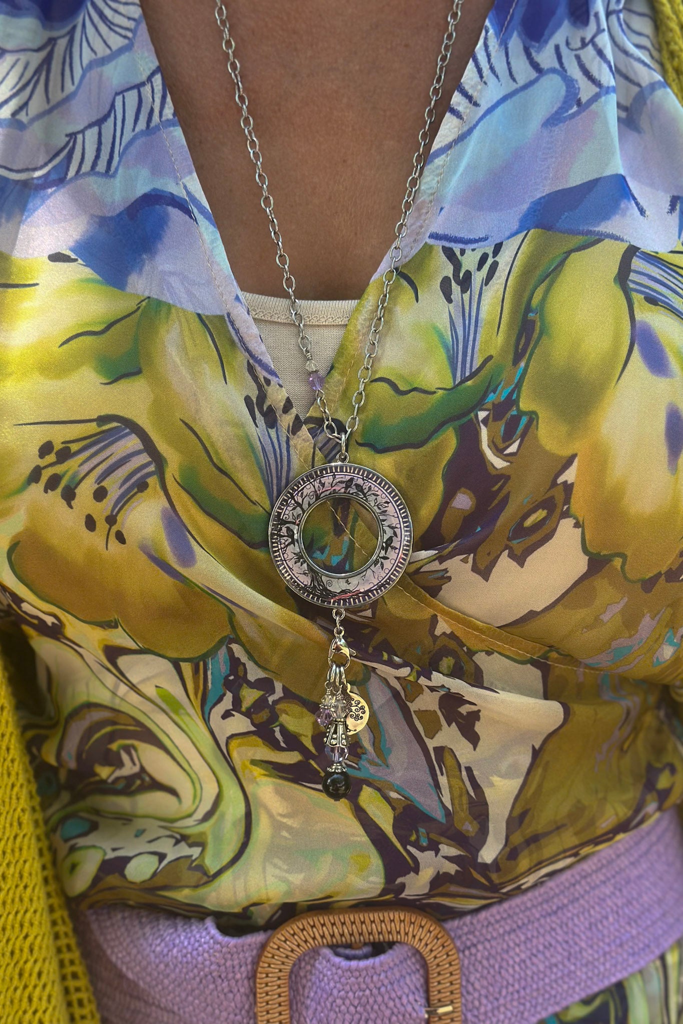 Spirit Lala: Tree Of Life Purple Statement Circle Necklace