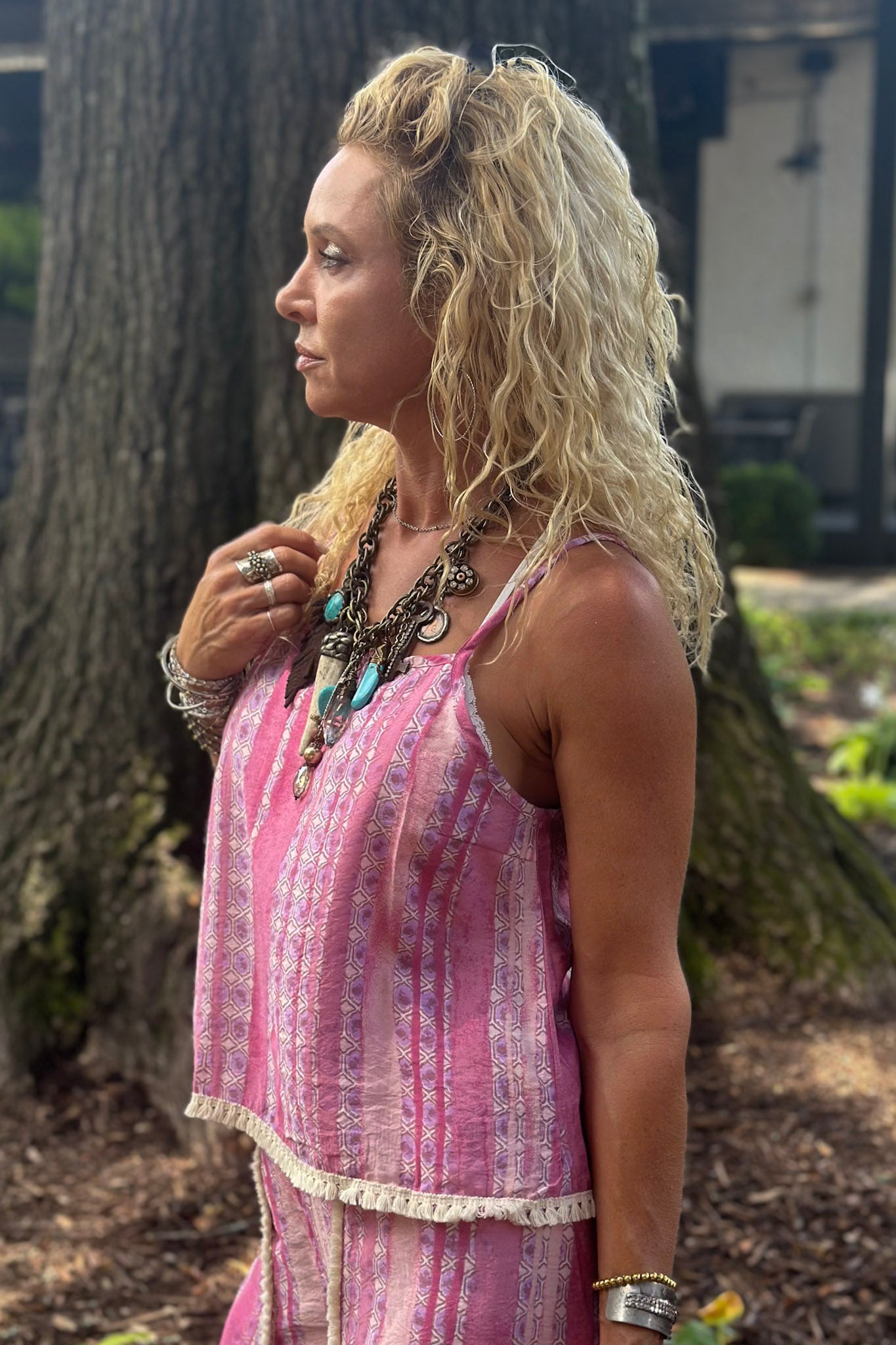 Penny Printed Top in Mauve