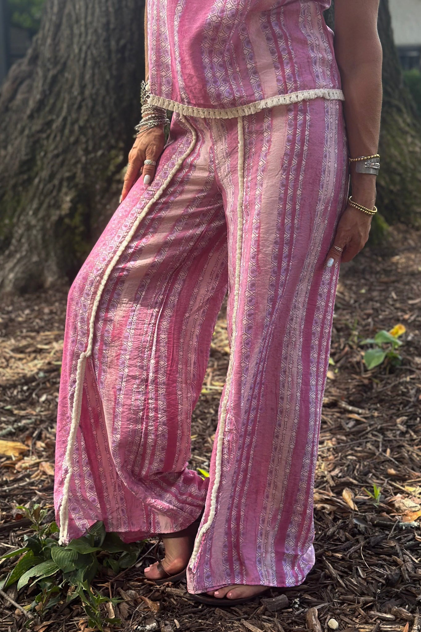 Frida Flowy Wide Leg Pants in Mauve