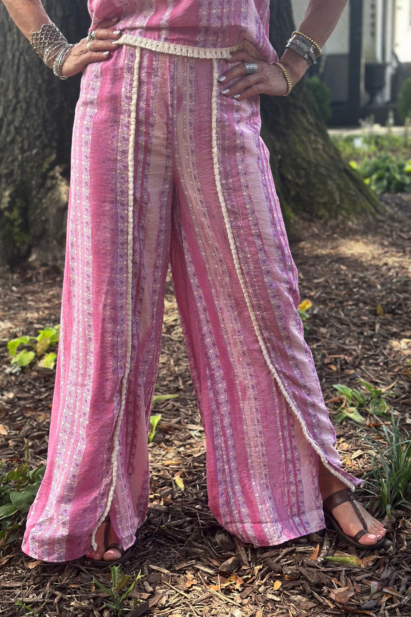 Frida Flowy Wide Leg Pants in Mauve