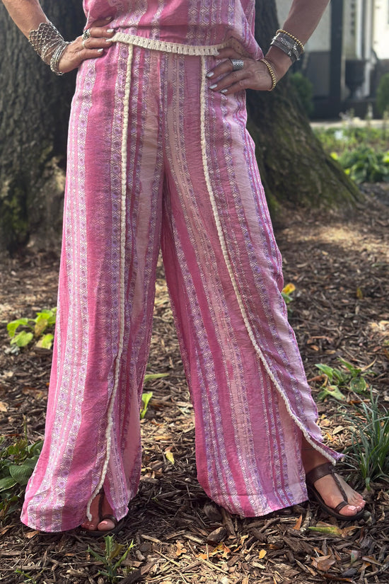 Frida Flowy Wide Leg Pants in Mauve