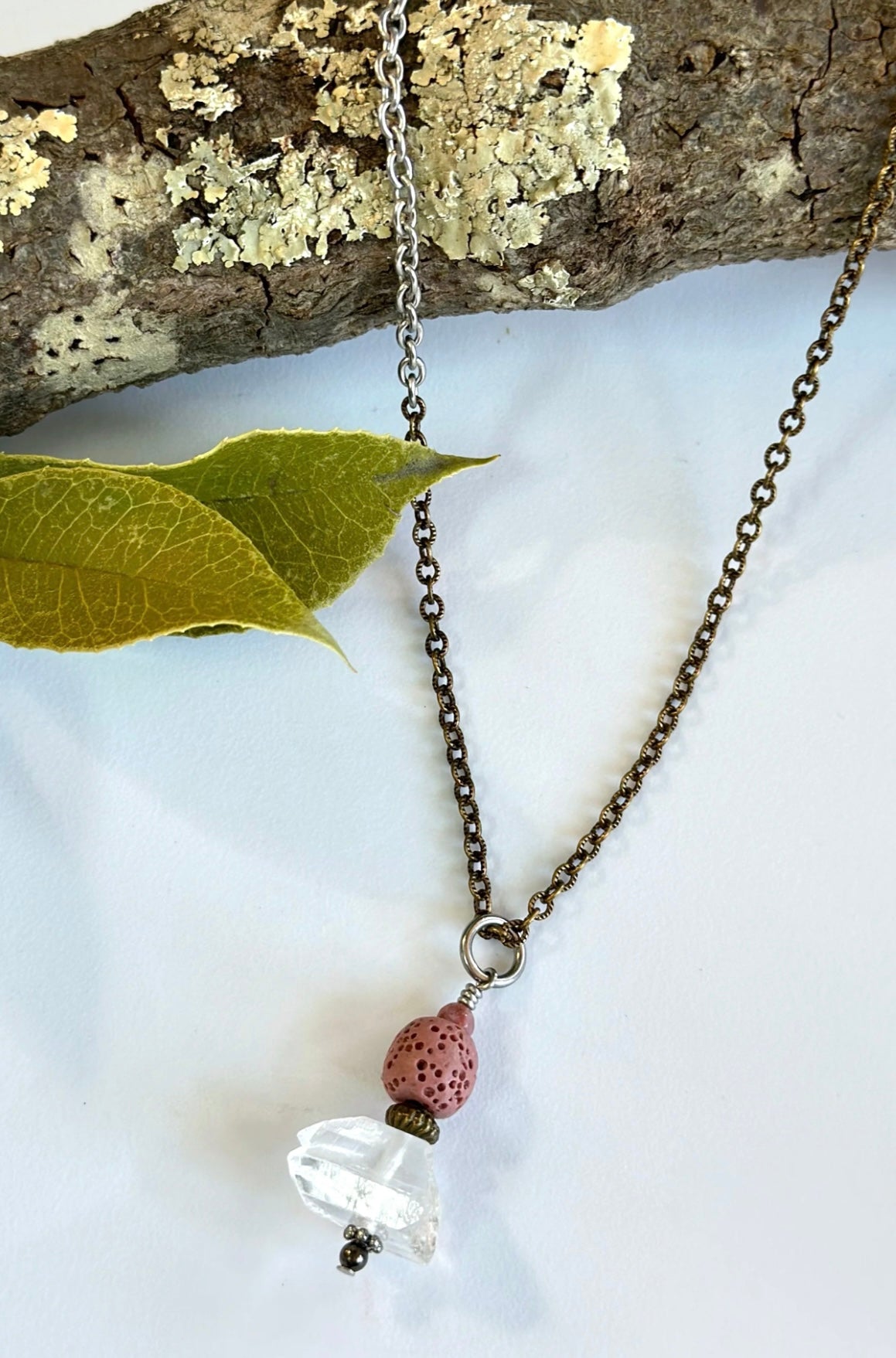 Spirit Lala Boho: Simple Brass Necklace in Rose