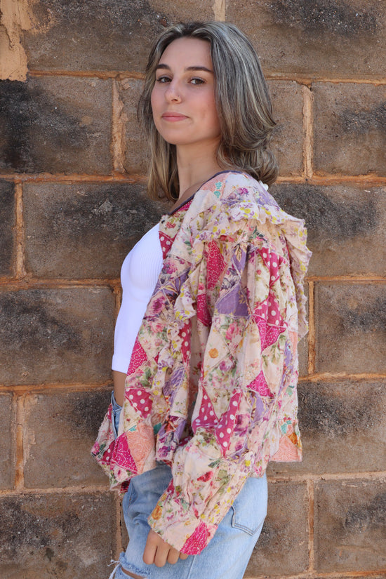 Magnolia Pearl Quiltwork Bach Cropped Jacket in Multi