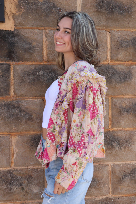 Magnolia Pearl Quiltwork Bach Cropped Jacket in Multi