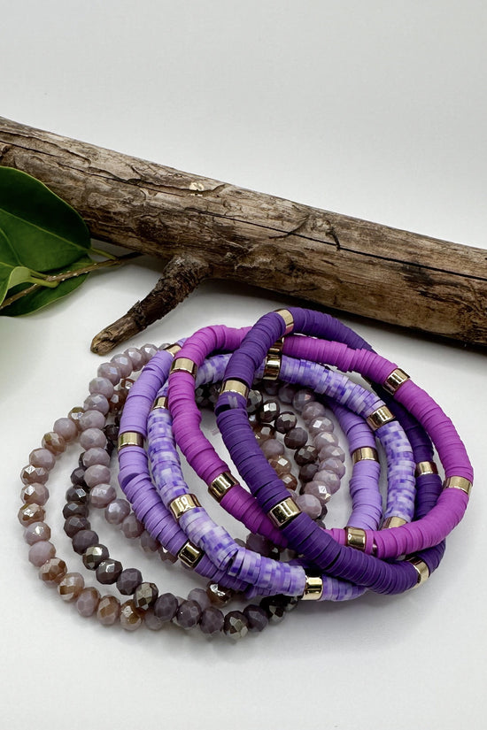 The Danni Beaded Bracelet in Purple