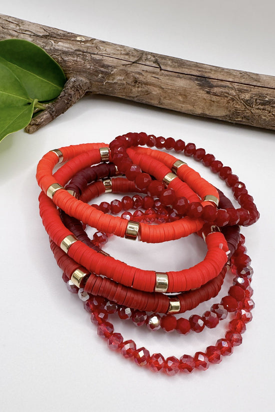 The Danni Beaded Bracelet in Red