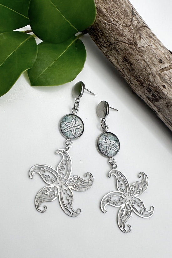 Spirit Lala: Starfish Silver Charm Drop Earrings