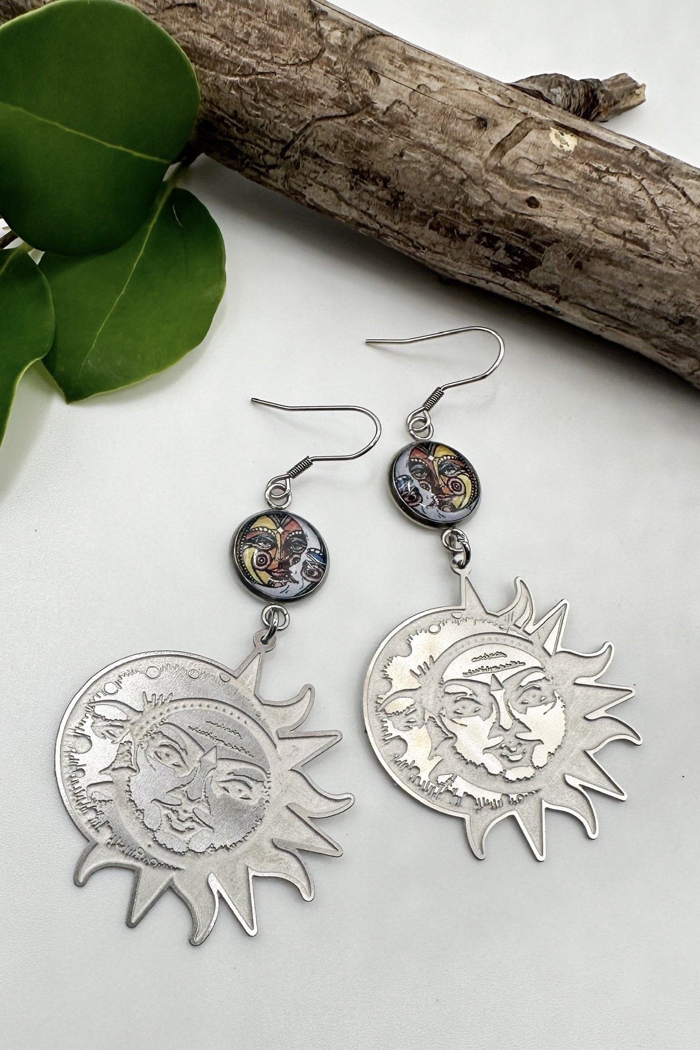 Spirit Lala: Moon Phases & Faces Drop Earrings