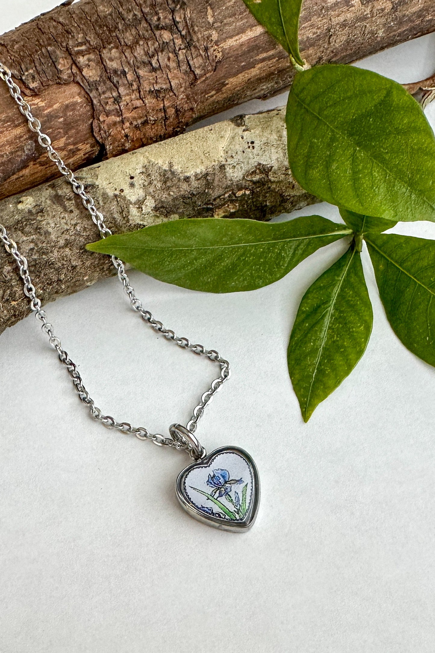 Spirit Lala: Birth Flower Heart Charm Necklace - SpiritedBoutiques Boho Hippie Boutique Style Necklace, Spirit Lala