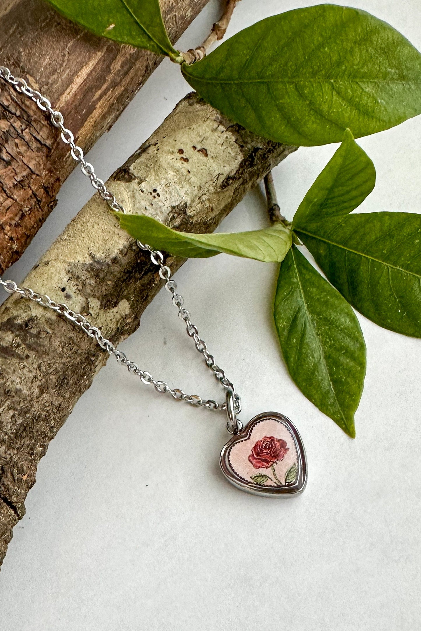 Spirit Lala: Birth Flower Heart Charm Necklace - SpiritedBoutiques Boho Hippie Boutique Style Necklace, Spirit Lala