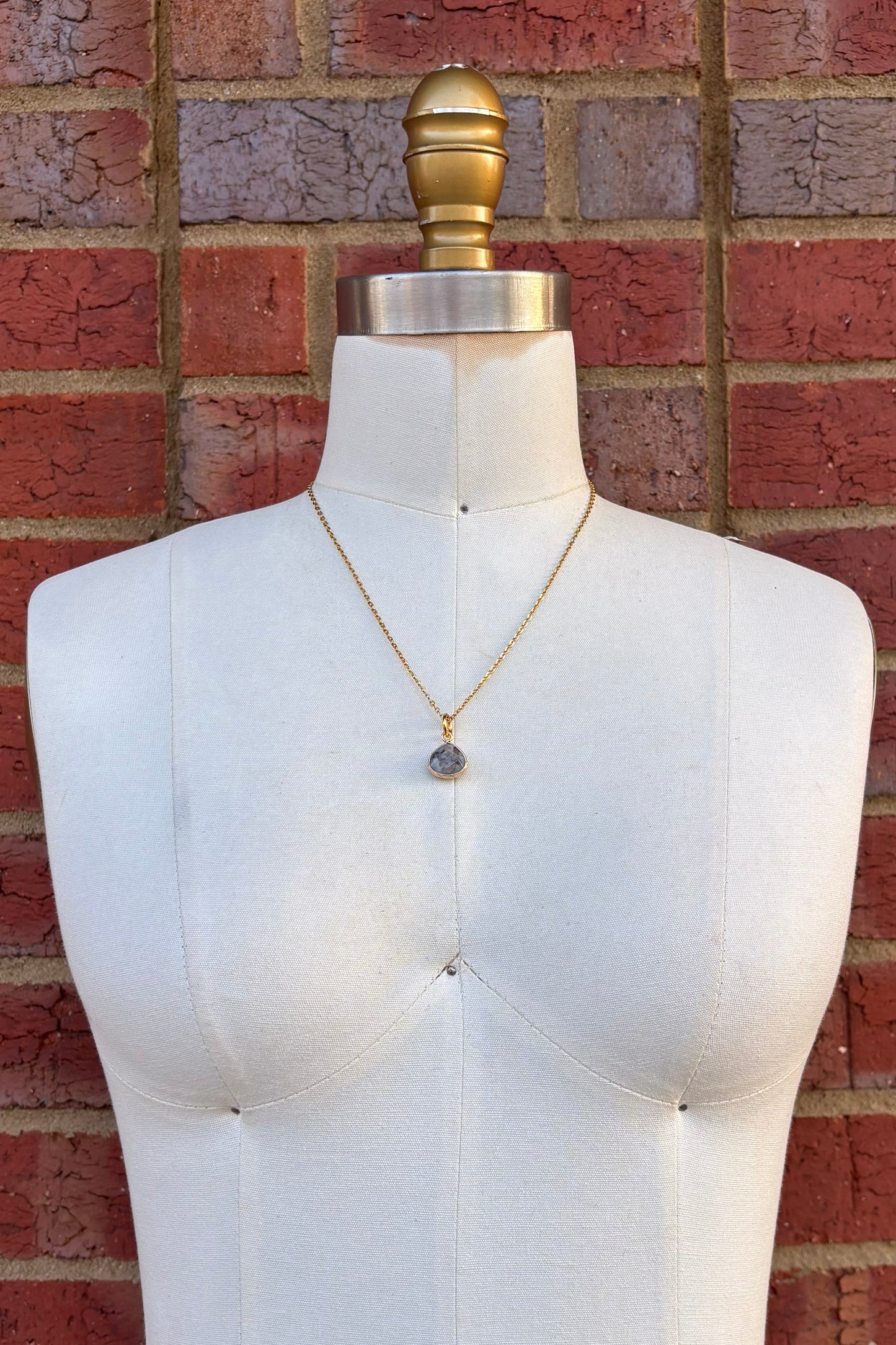 Wide Tear Drop Gem Charm