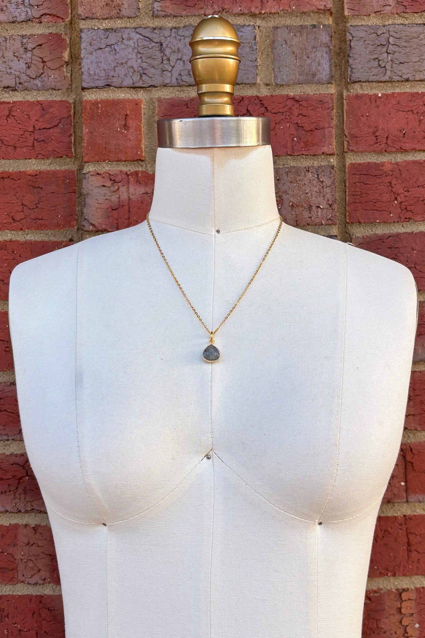 Wide Tear Drop Gem Charm
