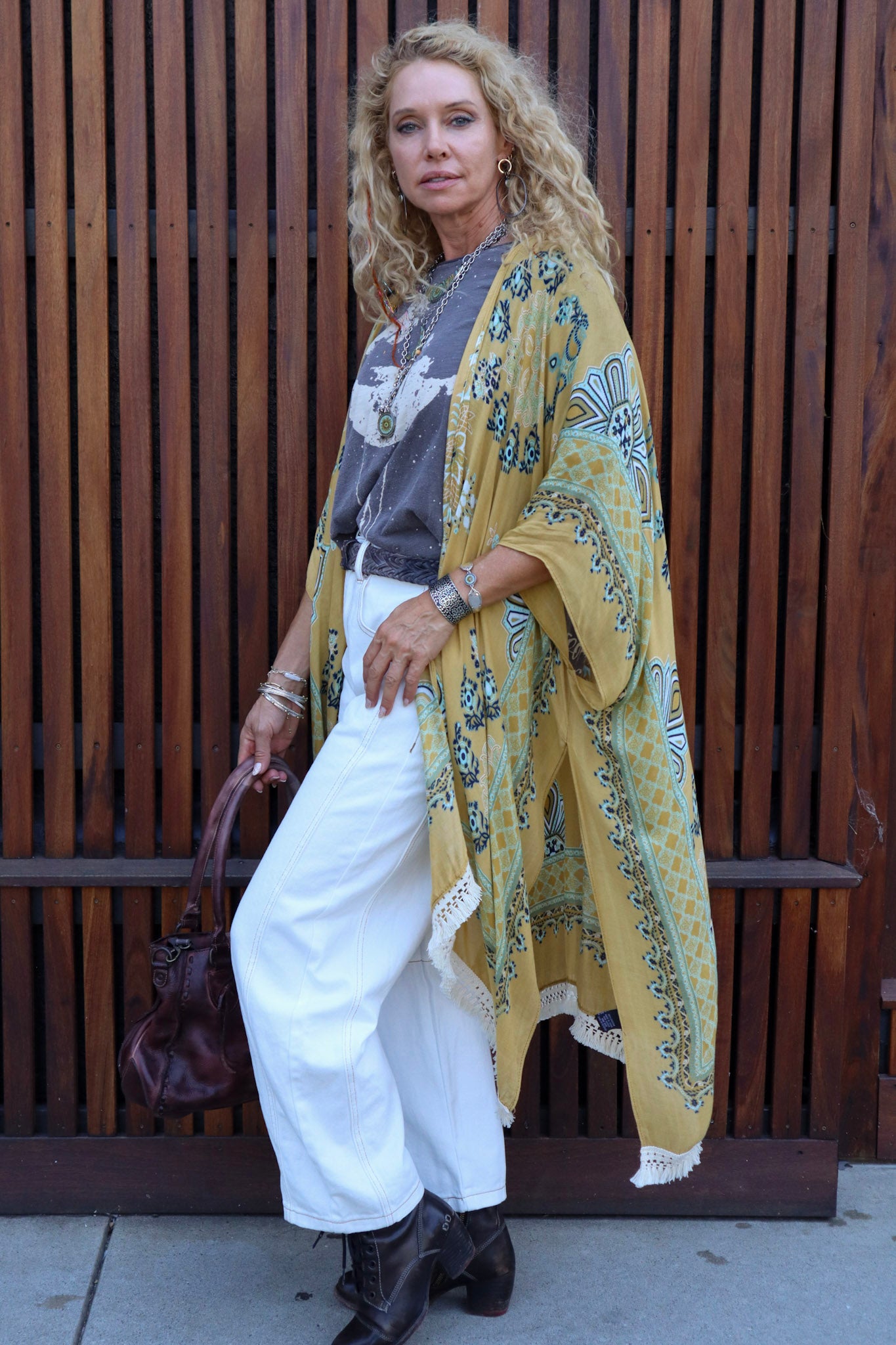 The Lucette Kimono in Mustard