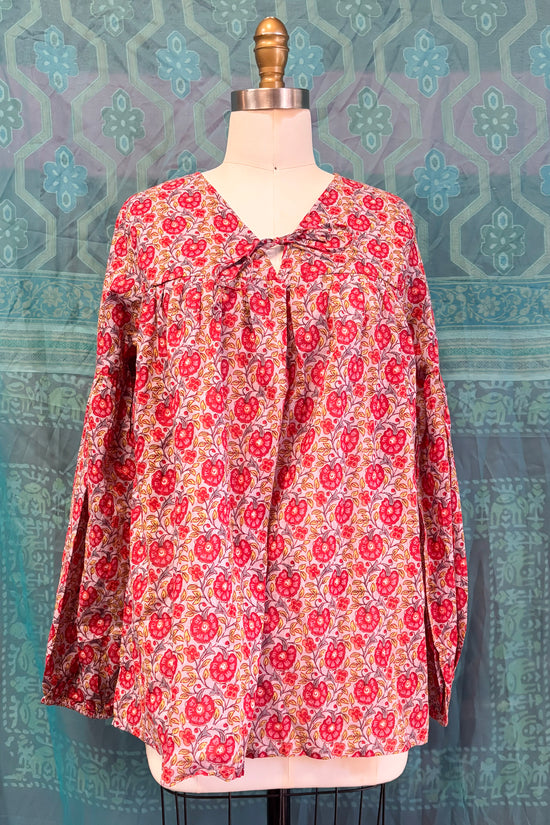 Nile Floral Top in Red